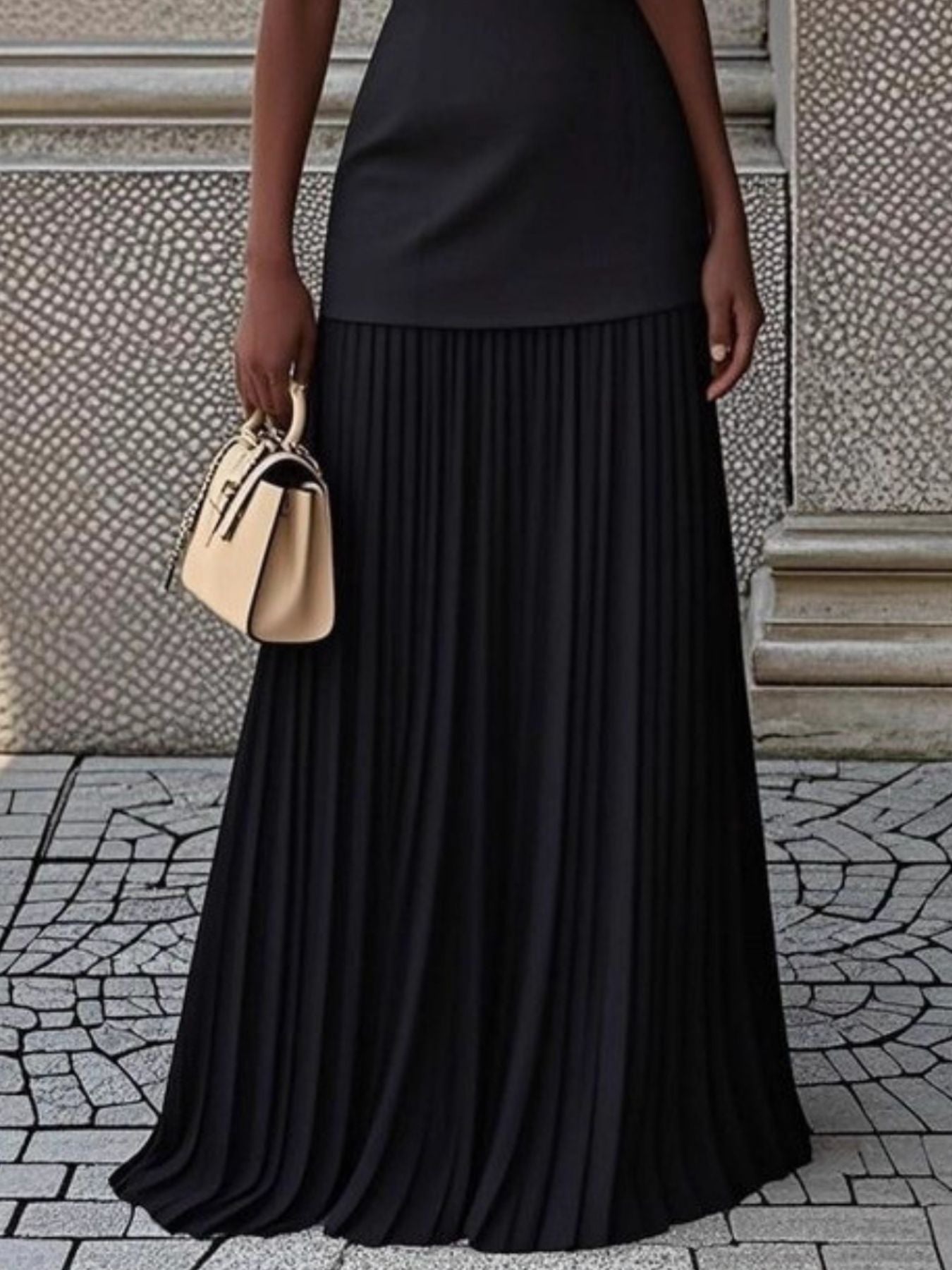 Caterina - Sleeveless Pleated Maxi Dress - Cristian Moretti