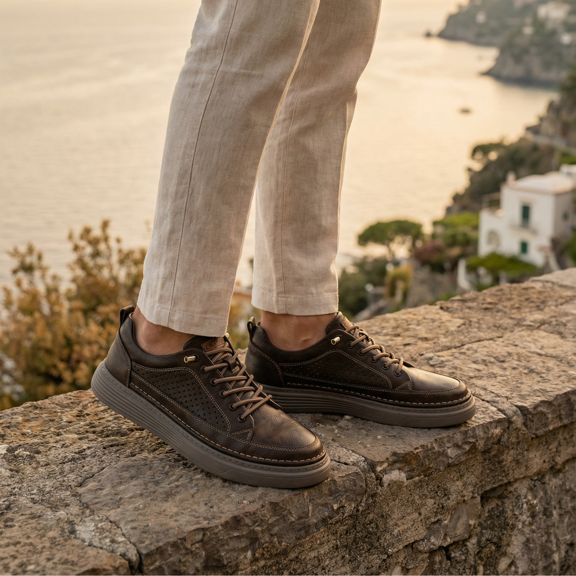 CORNELIANI/コルネリアーニ　エナメル・レザーシューズ　US9 Vincenzo Giuliani™ Genuine Leather Sneakers – Cristian Moretti
