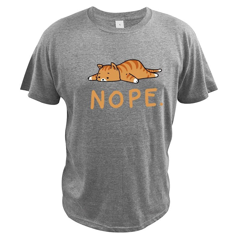 "NOPE." - Lazy Cat T-Shirt by Cristian MorettiĀ® - Cristian Moretti
