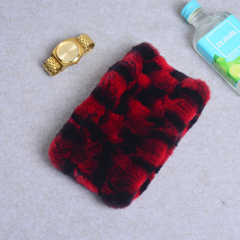 Women Real Fur Handmade Stretch Fur Scarf Knit Genuine Rex Rabbit Fur Headbands Girls Natural Fur Ring Cowl Snood Scarves Winter