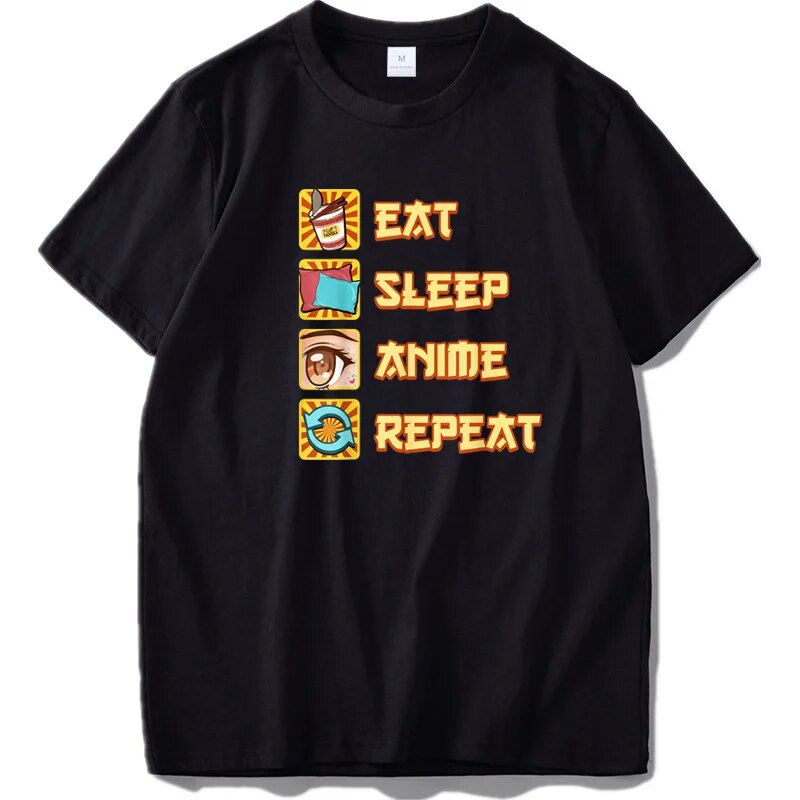"Eat, Sleep, Anime, Repeat" - T-Shirt by Cristian MorettiĀ® - Cristian Moretti