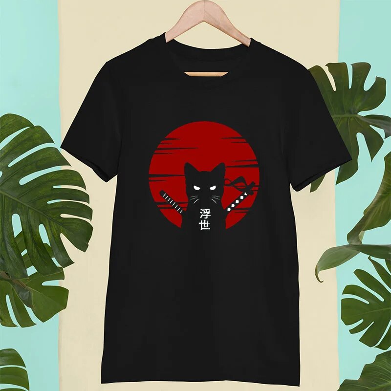 "Samurai Cat" - T-Shirt by Cristian MorettiĀ® - Cristian Moretti