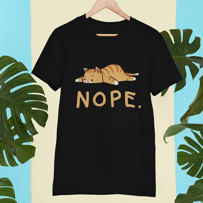 "NOPE." - Lazy Cat T-Shirt by Cristian Moretti® - Cristian Moretti