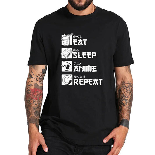 "Eat, Sleep, Anime, Repeat" - T-Shirt by Cristian Moretti® - Cristian Moretti