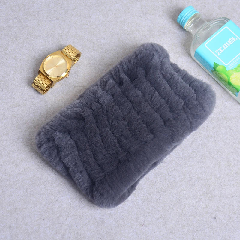Women Real Fur Handmade Stretch Fur Scarf Knit Genuine Rex Rabbit Fur Headbands Girls Natural Fur Ring Cowl Snood Scarves Winter