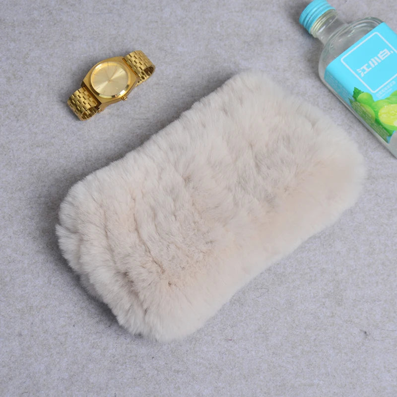 Women Real Fur Handmade Stretch Fur Scarf Knit Genuine Rex Rabbit Fur Headbands Girls Natural Fur Ring Cowl Snood Scarves Winter