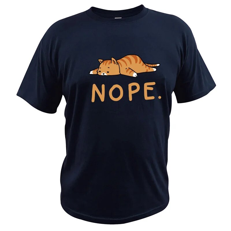 "NOPE." - Lazy Cat T-Shirt by Cristian MorettiĀ® - Cristian Moretti