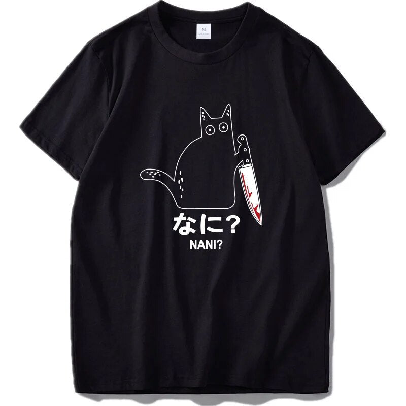 "Nani?" - Killer Cat T-Shirt by Cristian Moretti® - Cristian Moretti