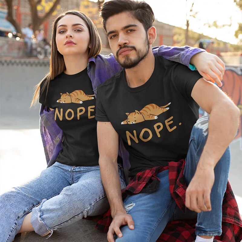 "NOPE." - Lazy Cat T-Shirt by Cristian MorettiĀ® - Cristian Moretti