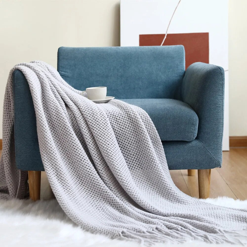 Minimalistic Knit Throw Blanket - by Cristian MorettiĀ® - Cristian Moretti