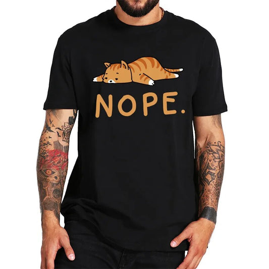 "NOPE." - Lazy Cat T-Shirt by Cristian Moretti® - Cristian Moretti