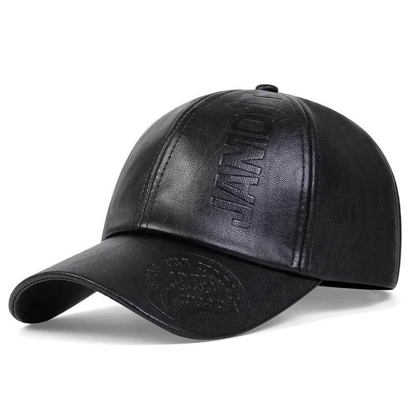 Vintage Leather Baseball Cap by Cristian MorettiĀ® - Cristian Moretti