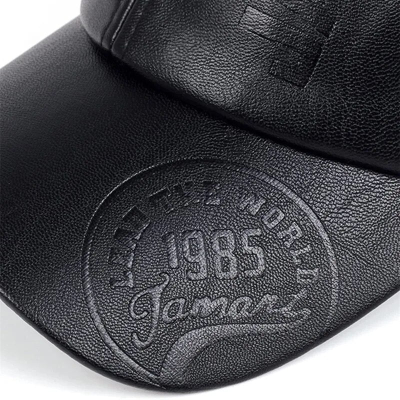 Vintage Leather Baseball Cap by Cristian MorettiĀ® - Cristian Moretti