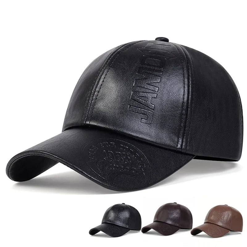 Vintage Leather Baseball Cap by Cristian MorettiĀ® - Cristian Moretti