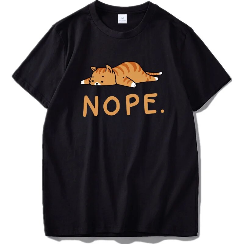 "NOPE." - Lazy Cat T-Shirt by Cristian Moretti® - Cristian Moretti
