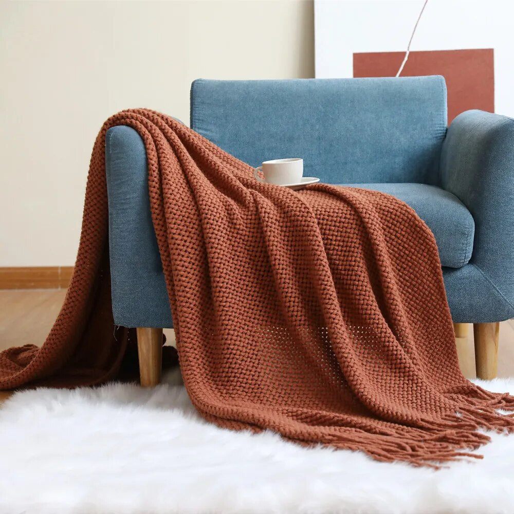 Minimalistic Knit Throw Blanket - by Cristian MorettiĀ® - Cristian Moretti