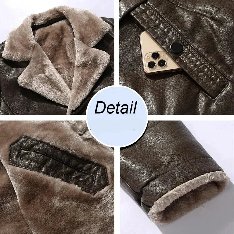 "Giorgio" Leather Winter Coat