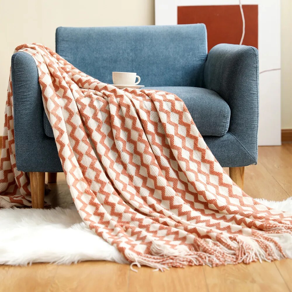 Nordic Pattern Knit Throw Blanket - by Cristian MorettiĀ® - Cristian Moretti