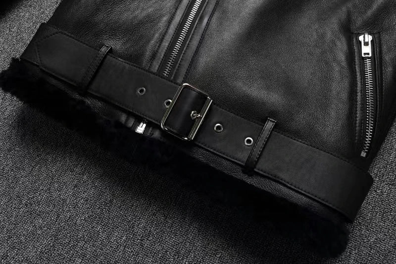 Premium Cashmere Genuine Leather Jacket by Cristian MorettiĀ® - Cristian Moretti