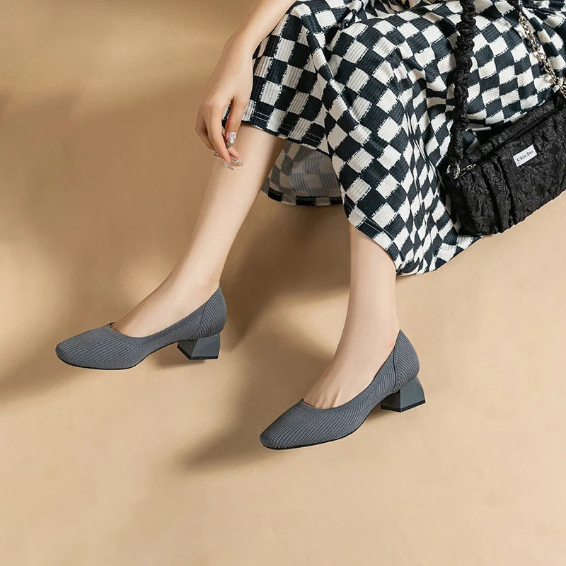 "Amari" Knitted Mid-Heels