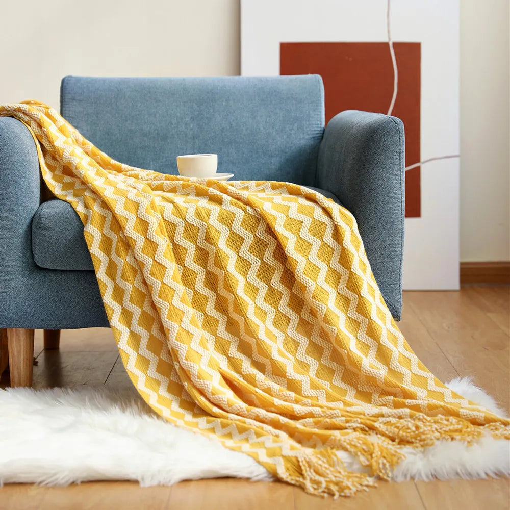 Nordic Pattern Knit Throw Blanket - by Cristian MorettiĀ® - Cristian Moretti