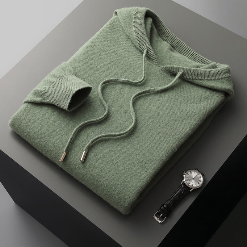 100% Merino Wool Premium Hoodie by Cristian MorettiĀ® - Cristian Moretti