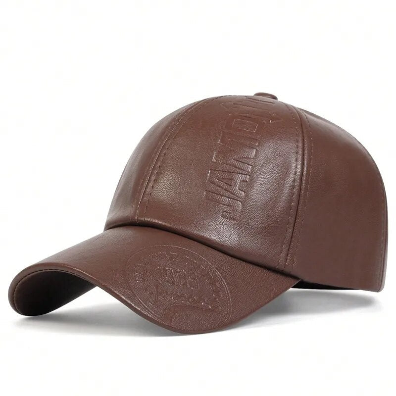 Vintage Leather Baseball Cap by Cristian MorettiĀ® - Cristian Moretti
