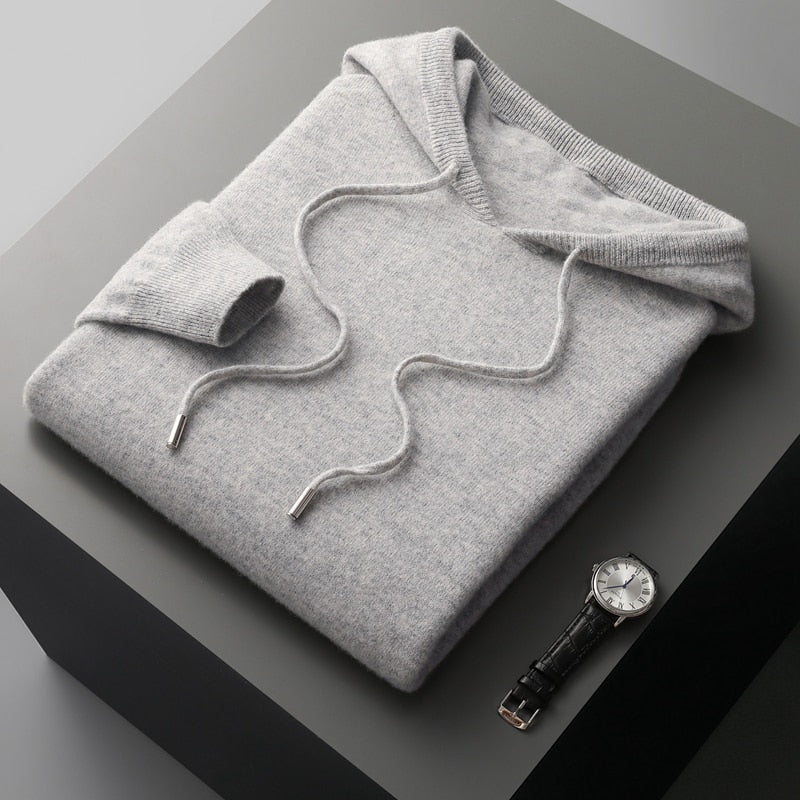 100% Merino Wool Premium Hoodie by Cristian MorettiĀ® - Cristian Moretti