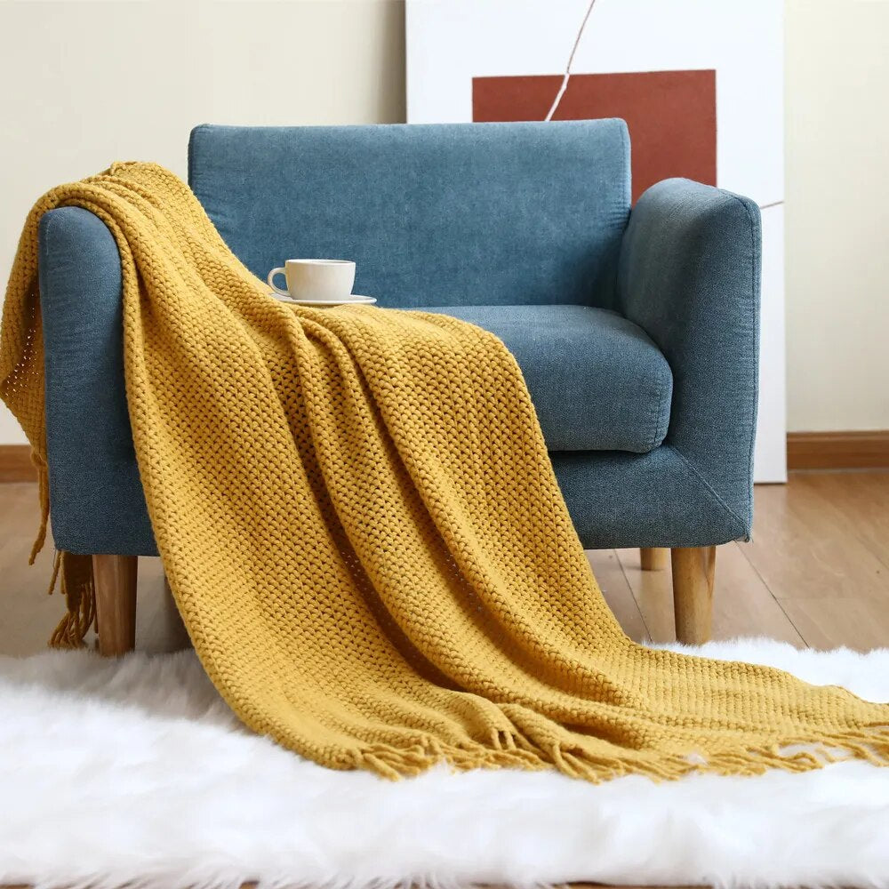 Minimalistic Knit Throw Blanket - by Cristian MorettiĀ® - Cristian Moretti