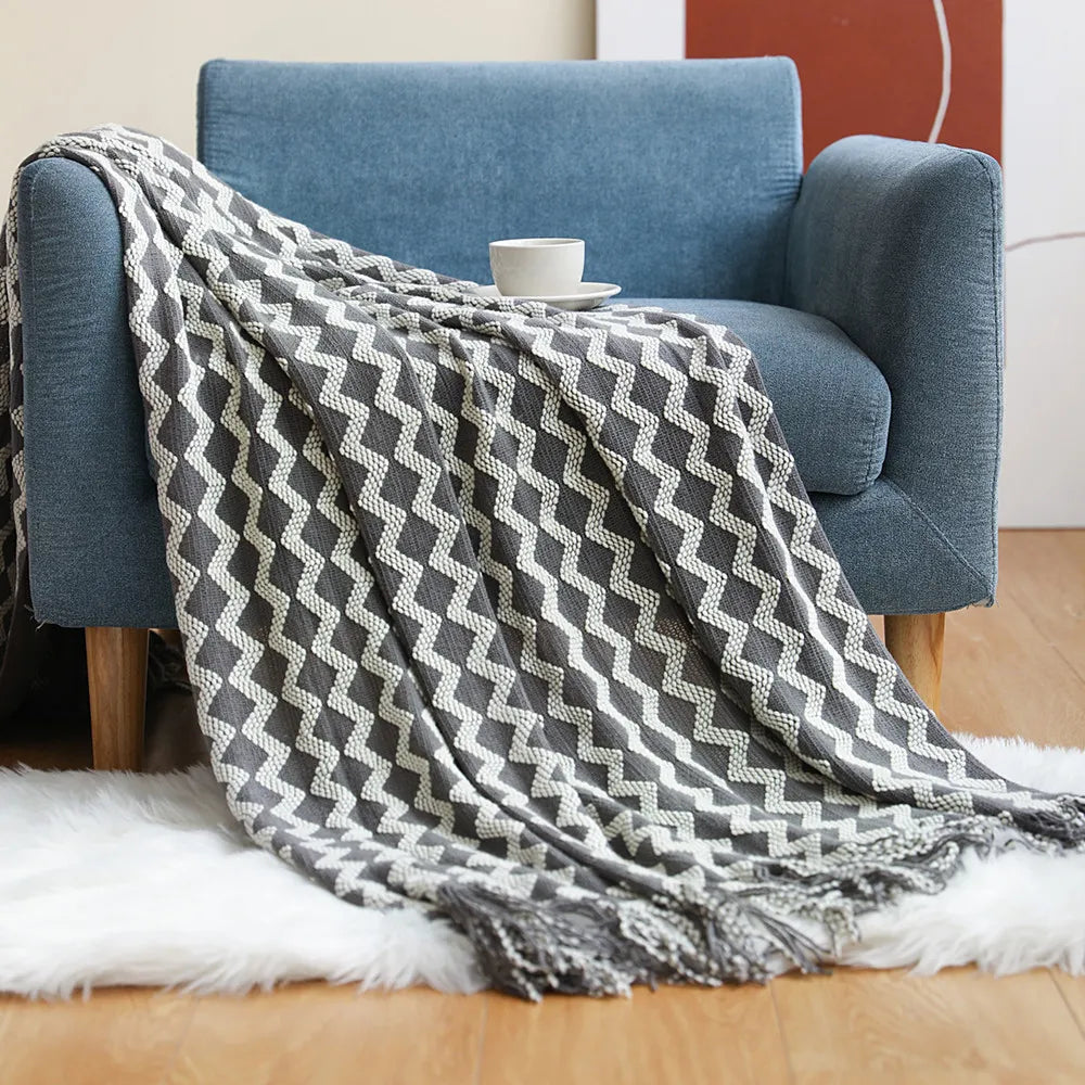 Nordic Pattern Knit Throw Blanket - by Cristian MorettiĀ® - Cristian Moretti