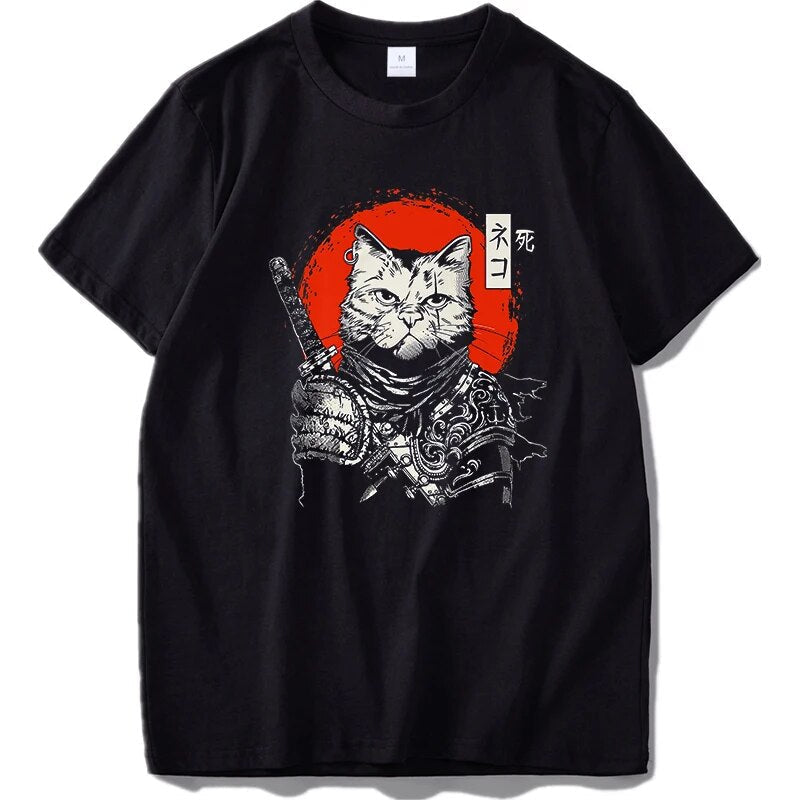 "Samurai Cat" - T-Shirt by Cristian MorettiĀ® - Cristian Moretti