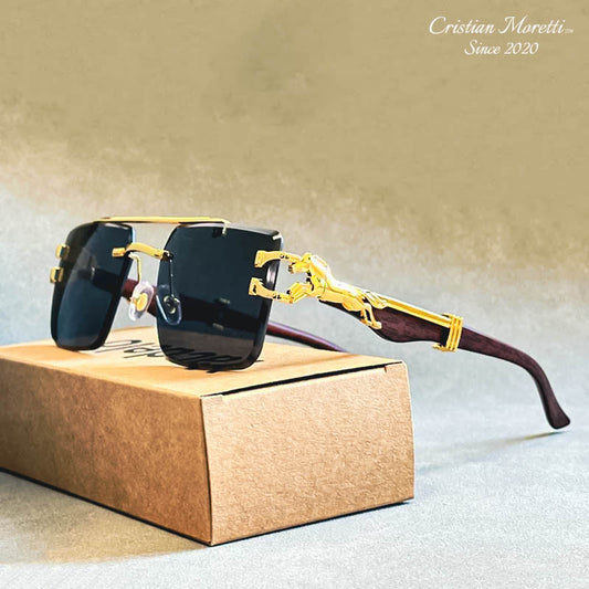 "Mustang" Rimless Wooden Sunglasses - by Cristian Moretti®
