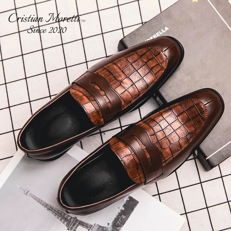 Enrico Vitali™ Genuine Leather Slip-On Shoes