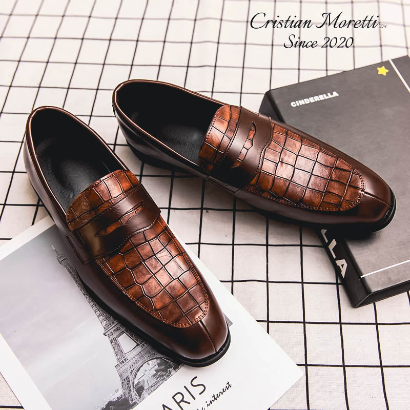 Enrico Vitali™ Genuine Leather Slip-On Shoes