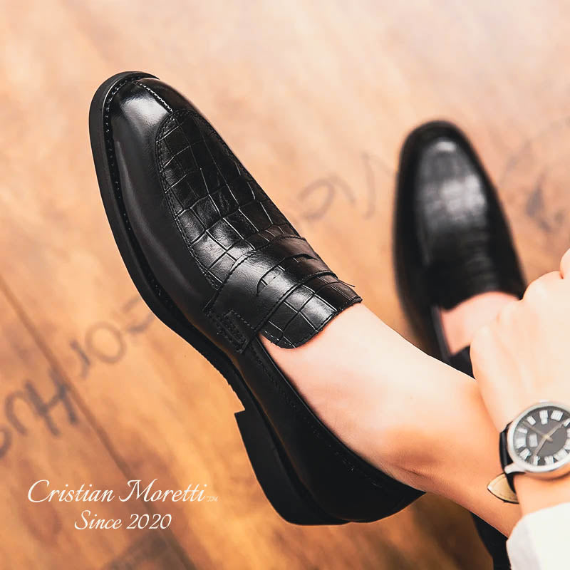 Enrico Vitali™ Genuine Leather Slip-On Shoes