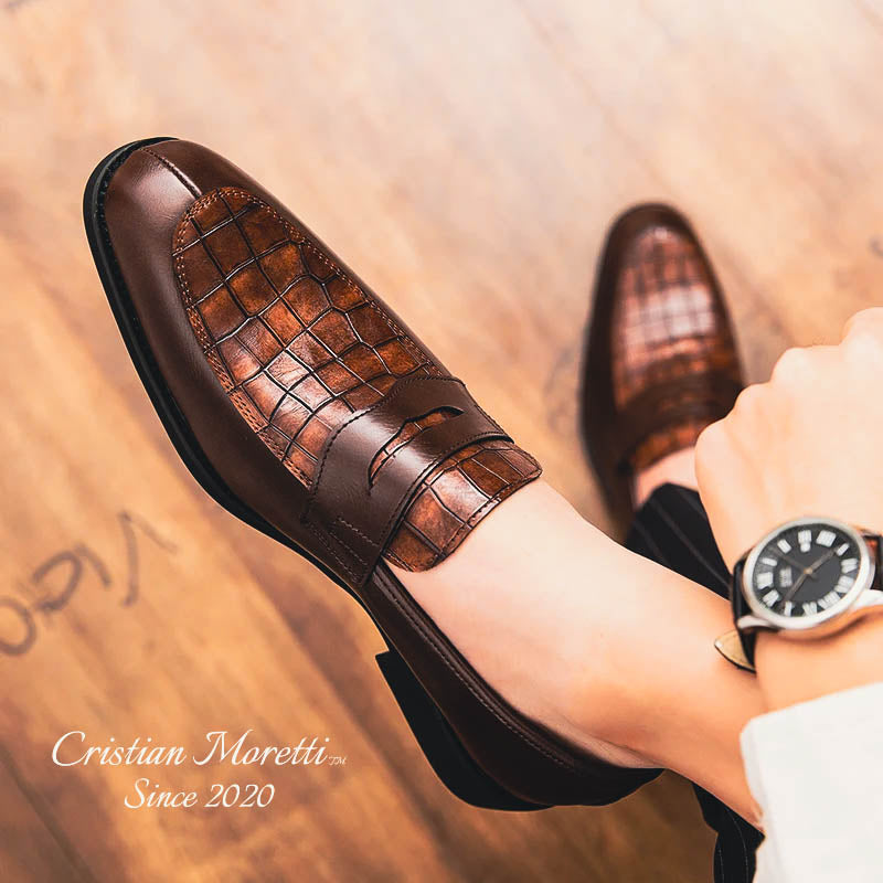 Enrico Vitali™ Genuine Leather Slip-On Shoes