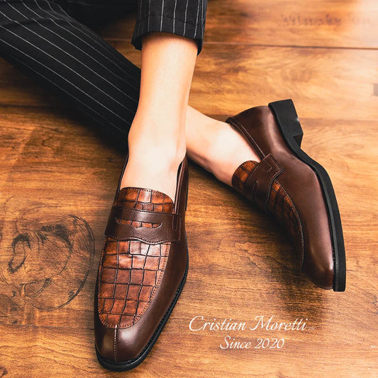 Enrico Vitali™  Genuine Leather Slip-On Shoes