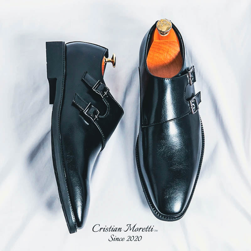 Angelo Marini™ Double Buckle Dress Shoes
