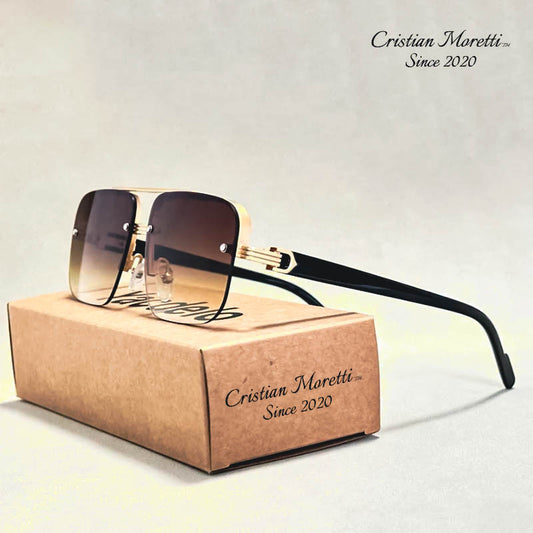 Alberto Lombardi™ Semi-Rimless Sunglasses by Cristian Moretti®