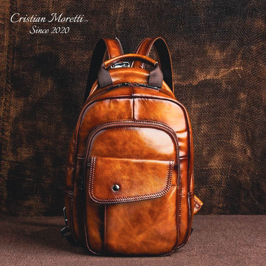 "Italiano" Genuine Leather Signature Backpack