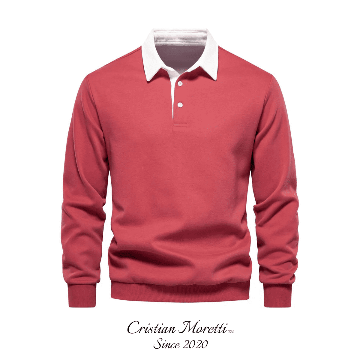 Long Sleeve Cotton Polo Sweatshirt by Cristian MorettiĀ®