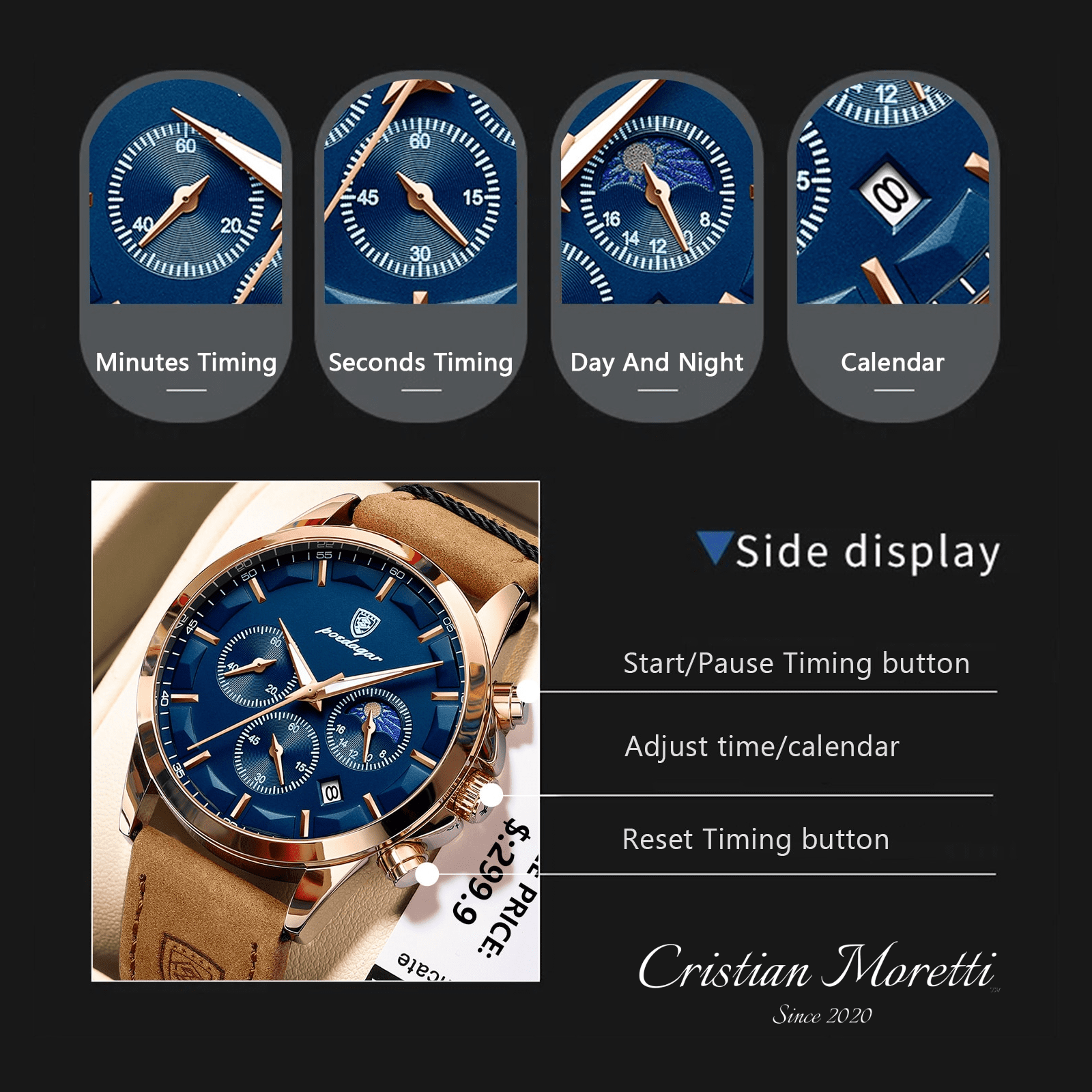 The Poedagar™ Voyager - Chronograph Watch by Cristian Moretti® - Cristian Moretti