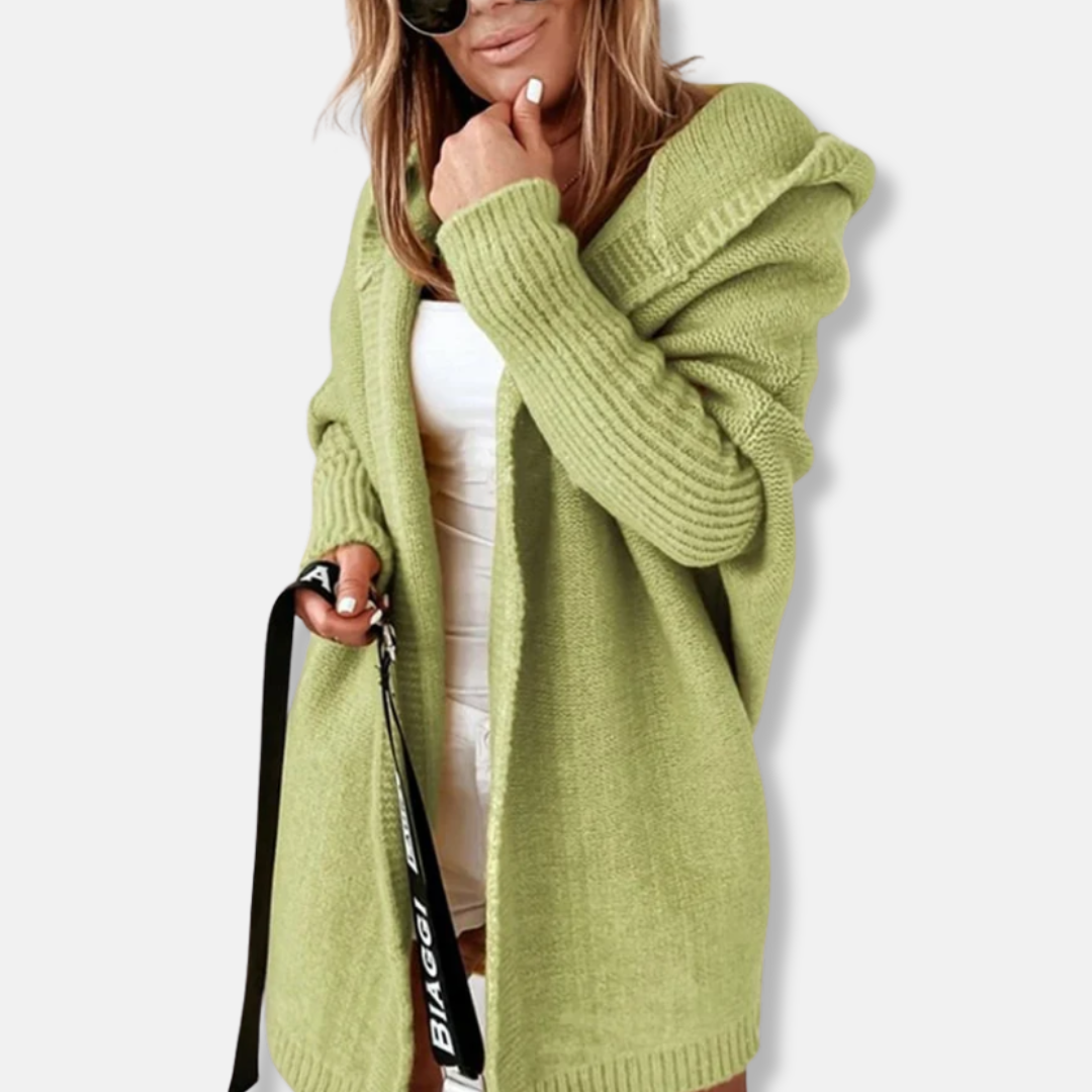 Dolce Bruma – Open-Front Hooded Cardigan