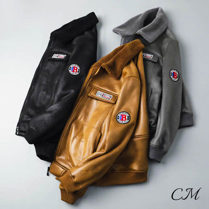 "The Airborne" Aviator Leather Jacket