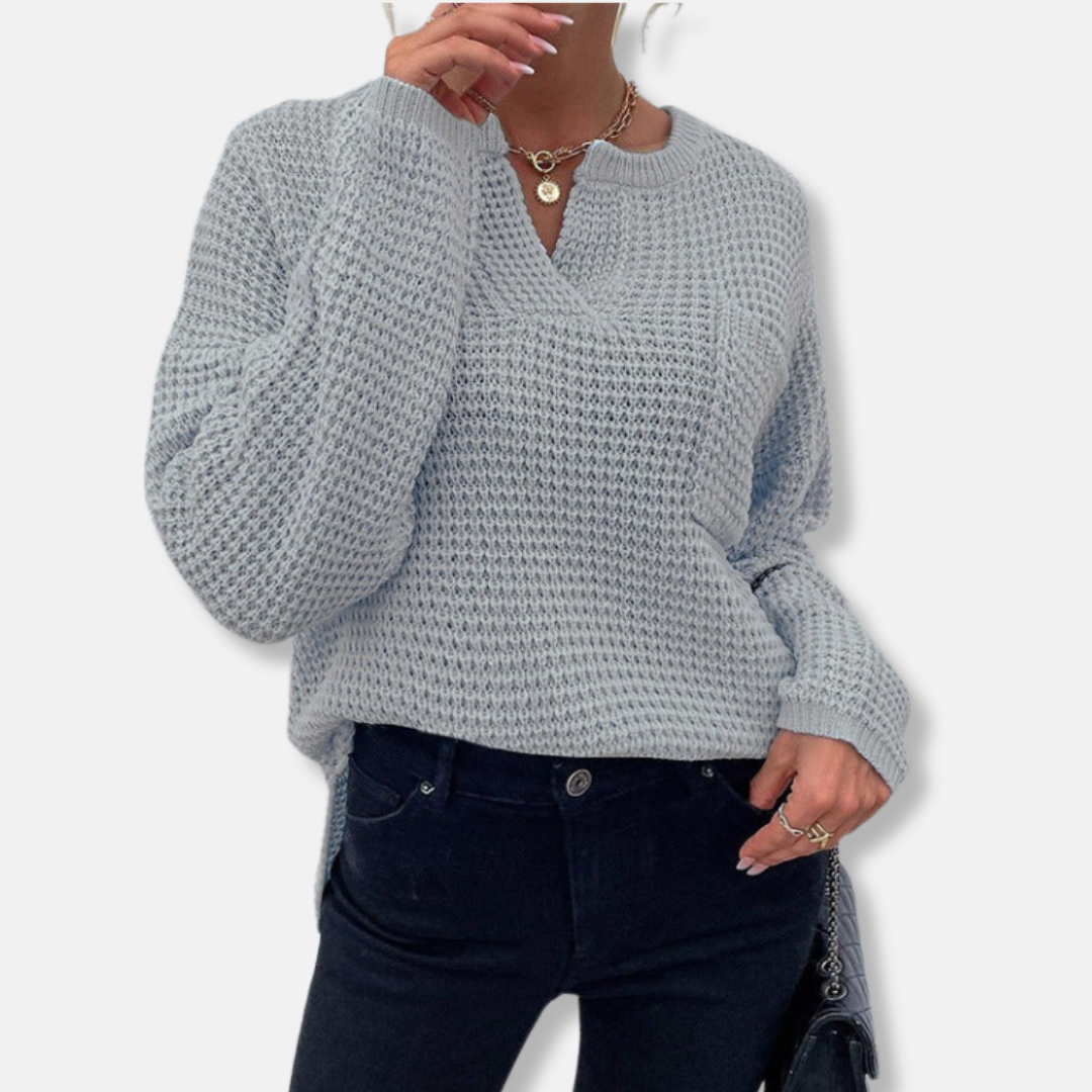 Alba Serenata – Waffle V‑Neck Sweater