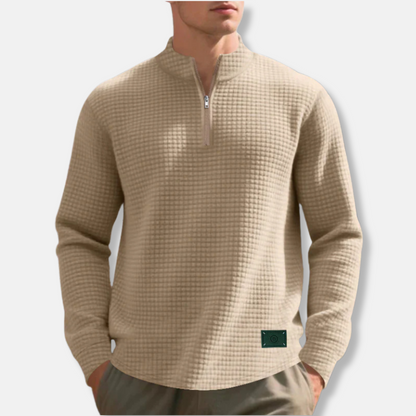 Cavaliere – Waffle-Knit Quarter-Zip Sweater
