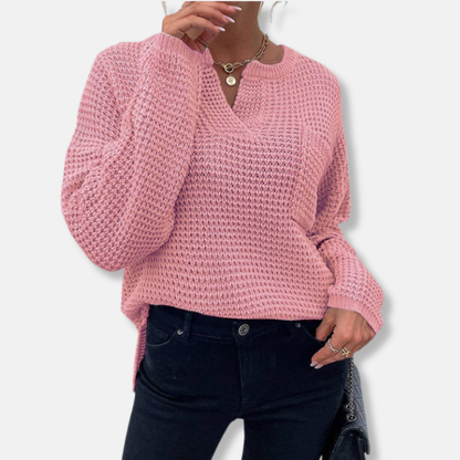 Alba Serenata – Waffle V‑Neck Sweater