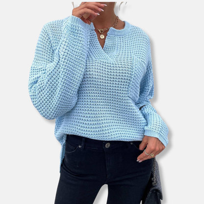 Alba Serenata – Waffle V‑Neck Sweater