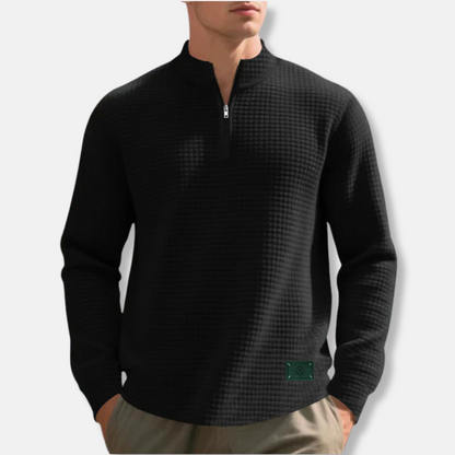 Cavaliere – Waffle-Knit Quarter-Zip Sweater