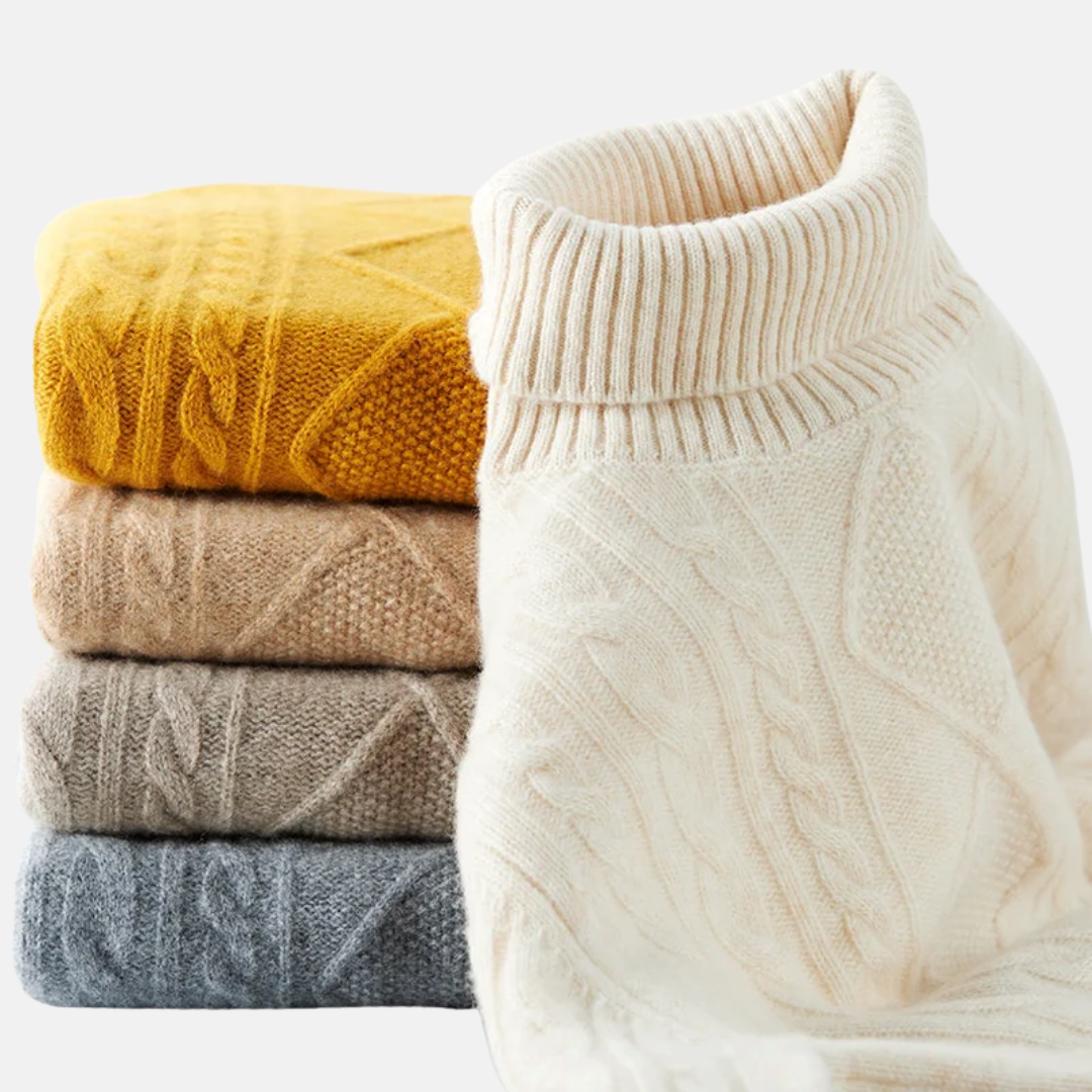 Neve Lucente – 100% Merino Wool Turtleneck Sweater